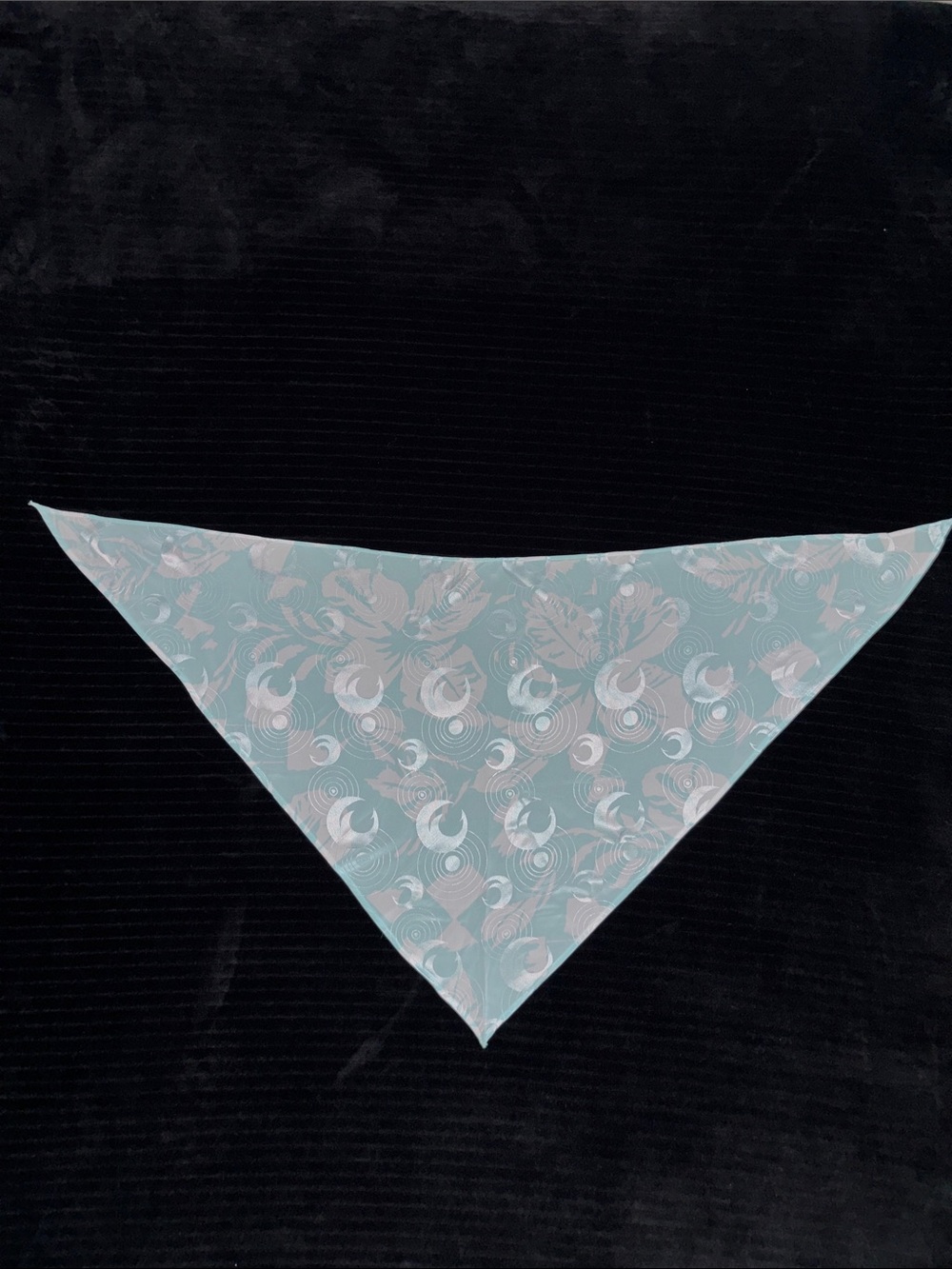 Light Blue Floral Silk Triangle Scarf - Women Accessories